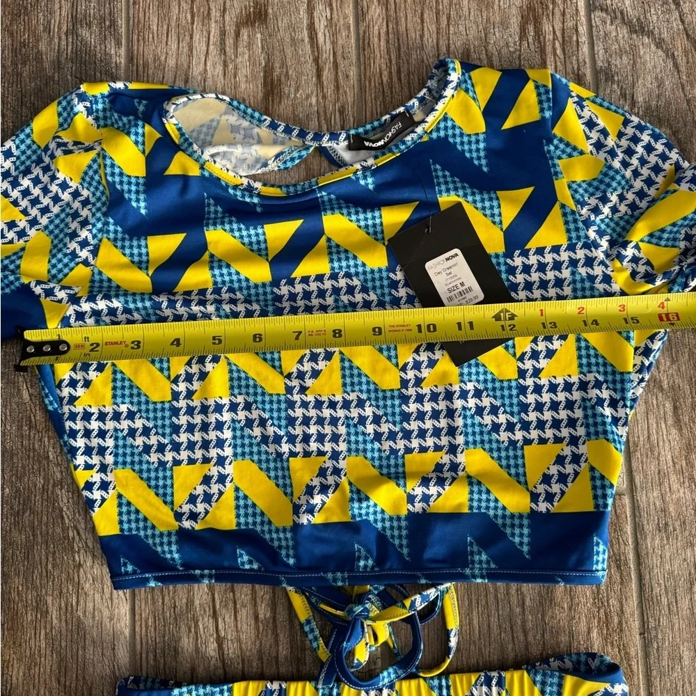 Fashion Nova Day Dreamin' Set in blue multi.